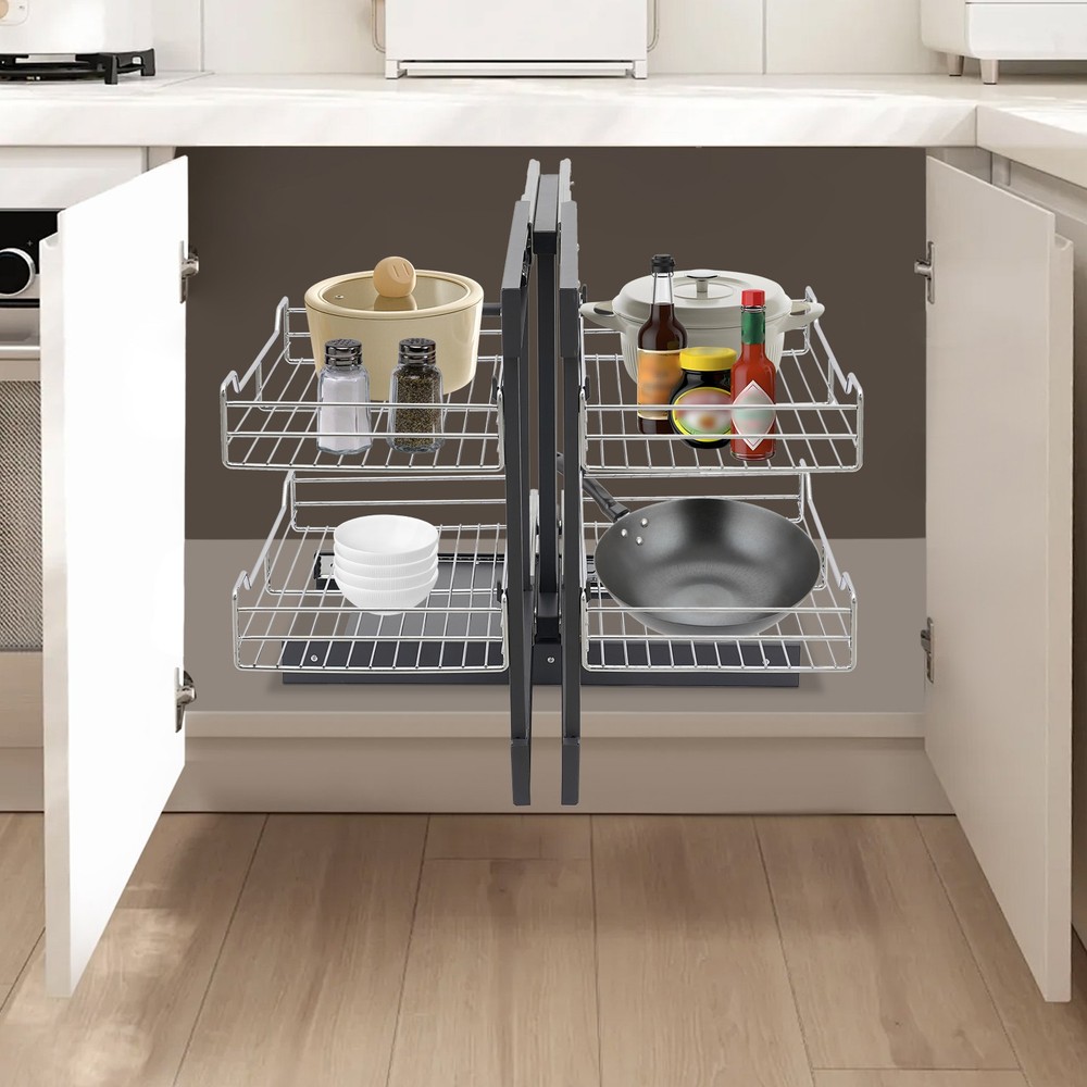 Pull-out Cupboard Organizer Pantry Shelves Kitchen Storage Shelf Holding Rack