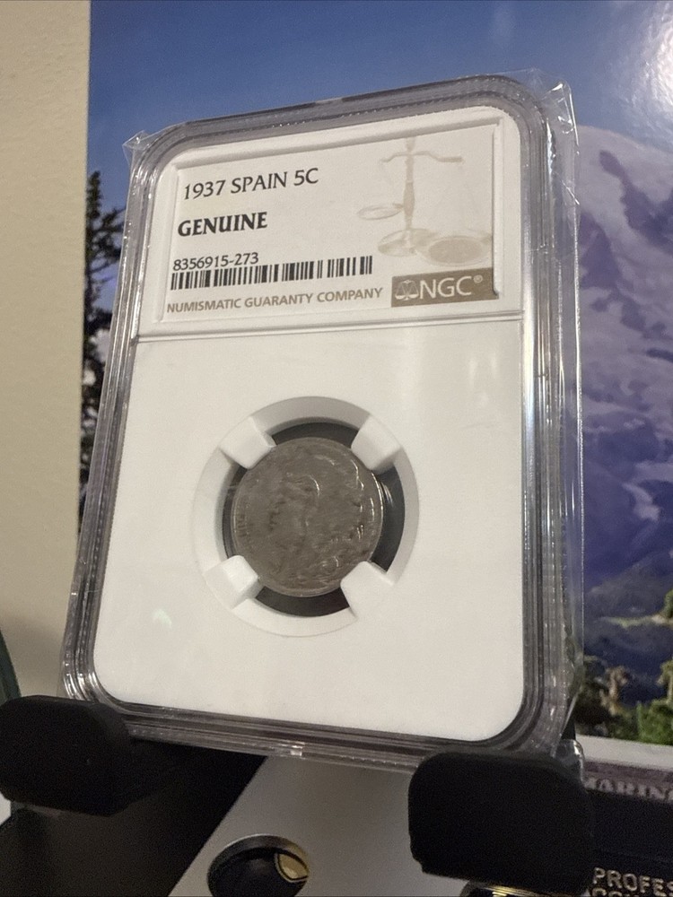 1937 Spain 5c - GENUINE NGC VERIFIED