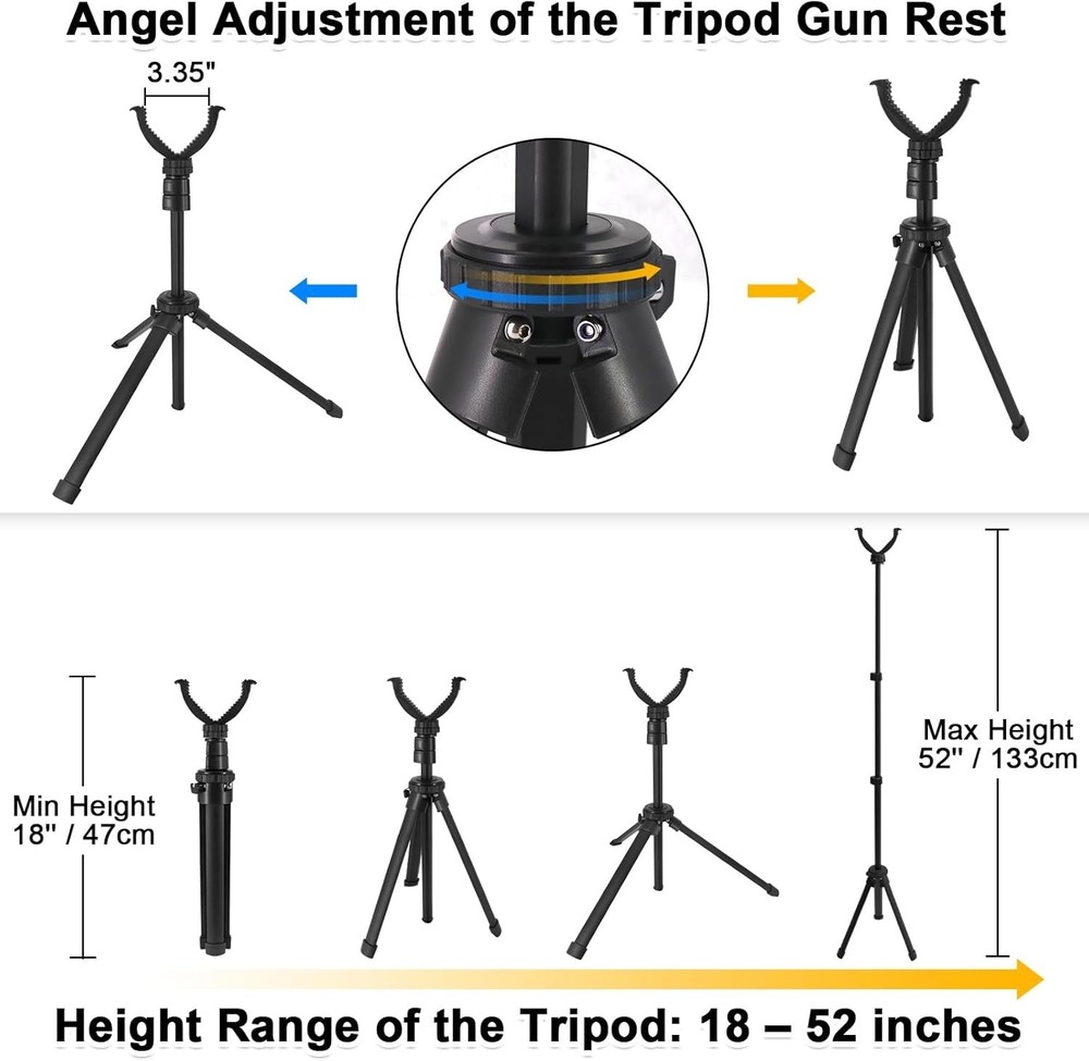 Versatile Adjustable Height Tripod for Shooting & Bird Watching - 18-52 Inches
