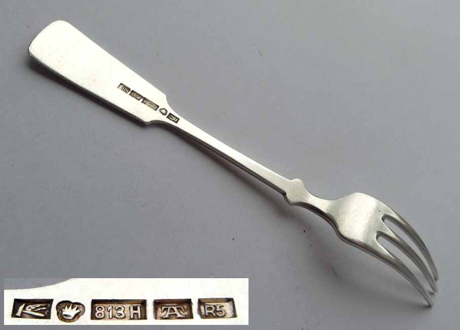 Old Lemon Fork/Serving Fork, Finland, Shell, Silver, around 1922 G562