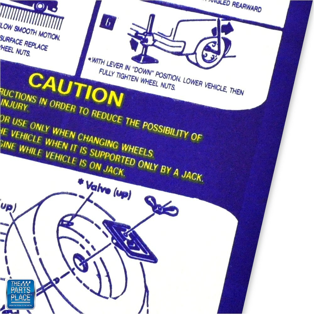 1974-1977 GTO LeMans Jack Instruction Decal EA