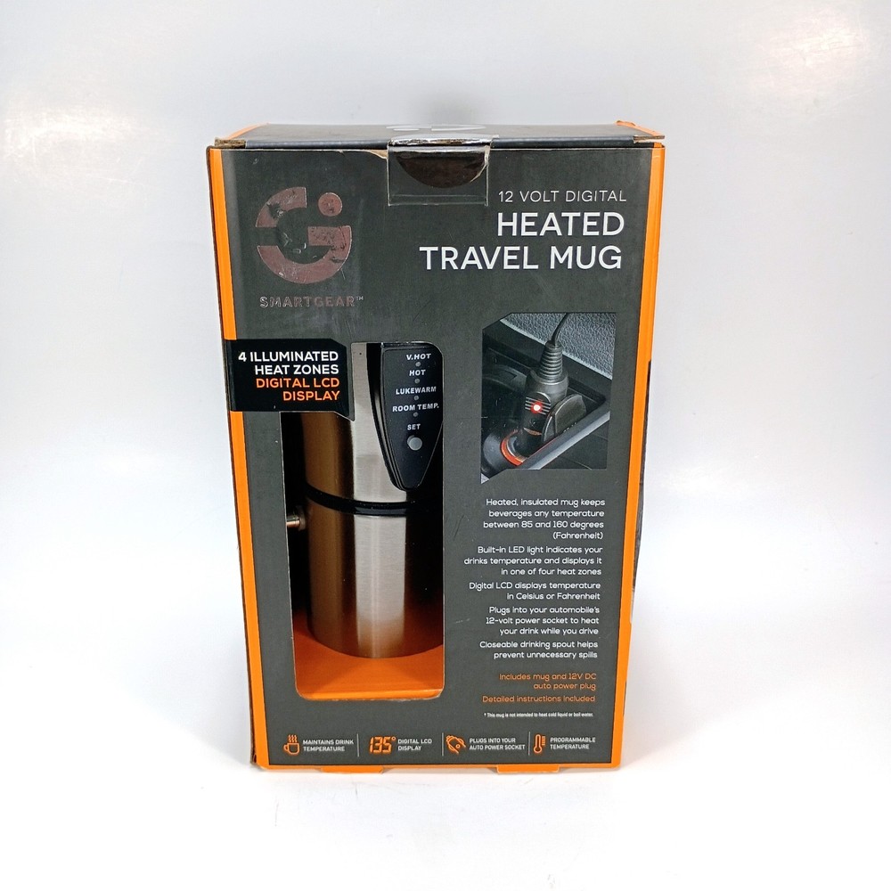Smartgear Auto 12V Heated Travel Mug Stainless With Programmable Temperature