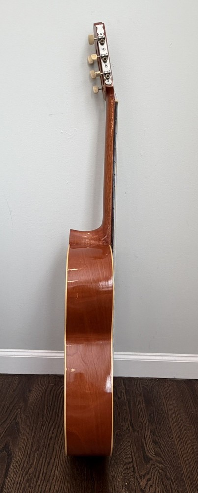 Vintage Handmade Classical Guitar 1/1 Custom Unique Inlay Music Note Case