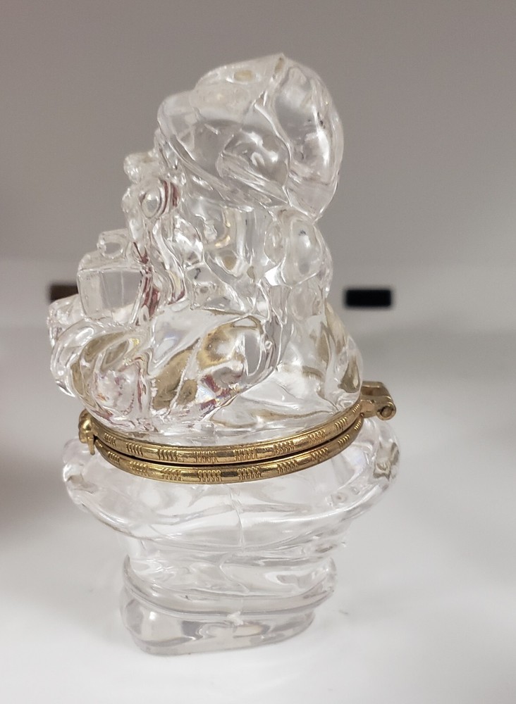 4" Clear Santa Clause Hinged Trinket Box #45