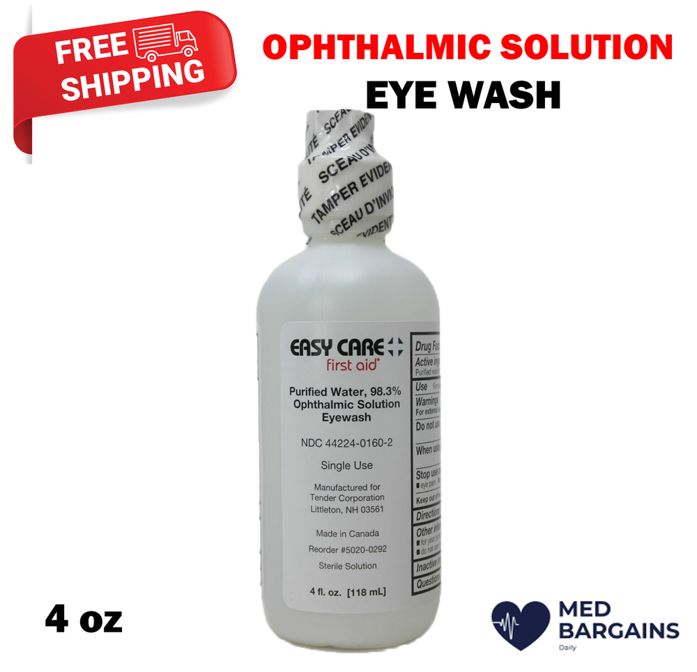 Ophthalmic Solution Emergency First Aid Eye Wash - 4 oz