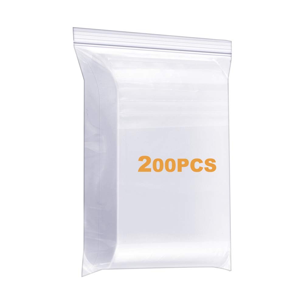 200 Pack 1" x Durable Small Thick Clear Zip 1×1inch-200PCS, Transparent