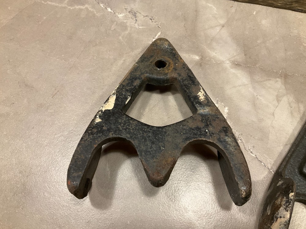 Vintage Primitive Extension Ladder Brackets Cast Iron Hardware Repurpose