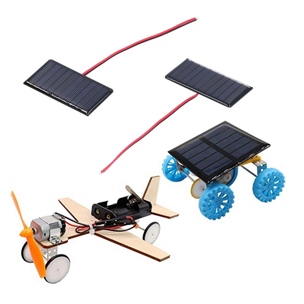 2Pcs Solar Panel Module Polysilicon Micro Mini Glue Power Solar Cells New