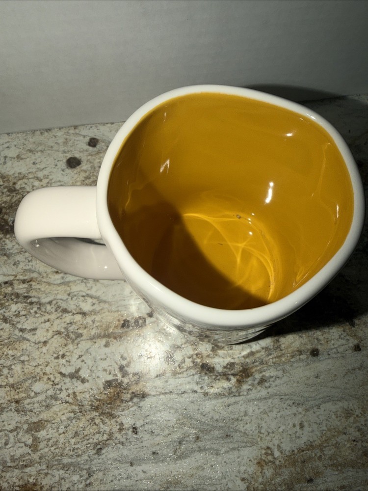 Rae Dunn Bee Kind Ceramic Coffee Mug with Yellow Interior