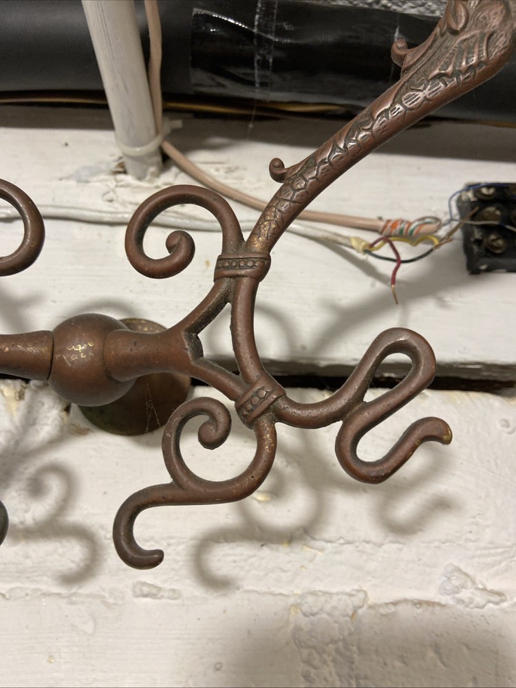 Antique Solid Brass Dragon Sea Serpent Double Hook Wall Mount
