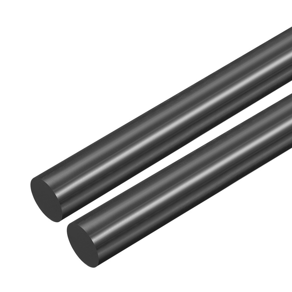 2Pcs Plastic Round Rod 18mm Dia 50cm Black Engineering Plastic Round Bar