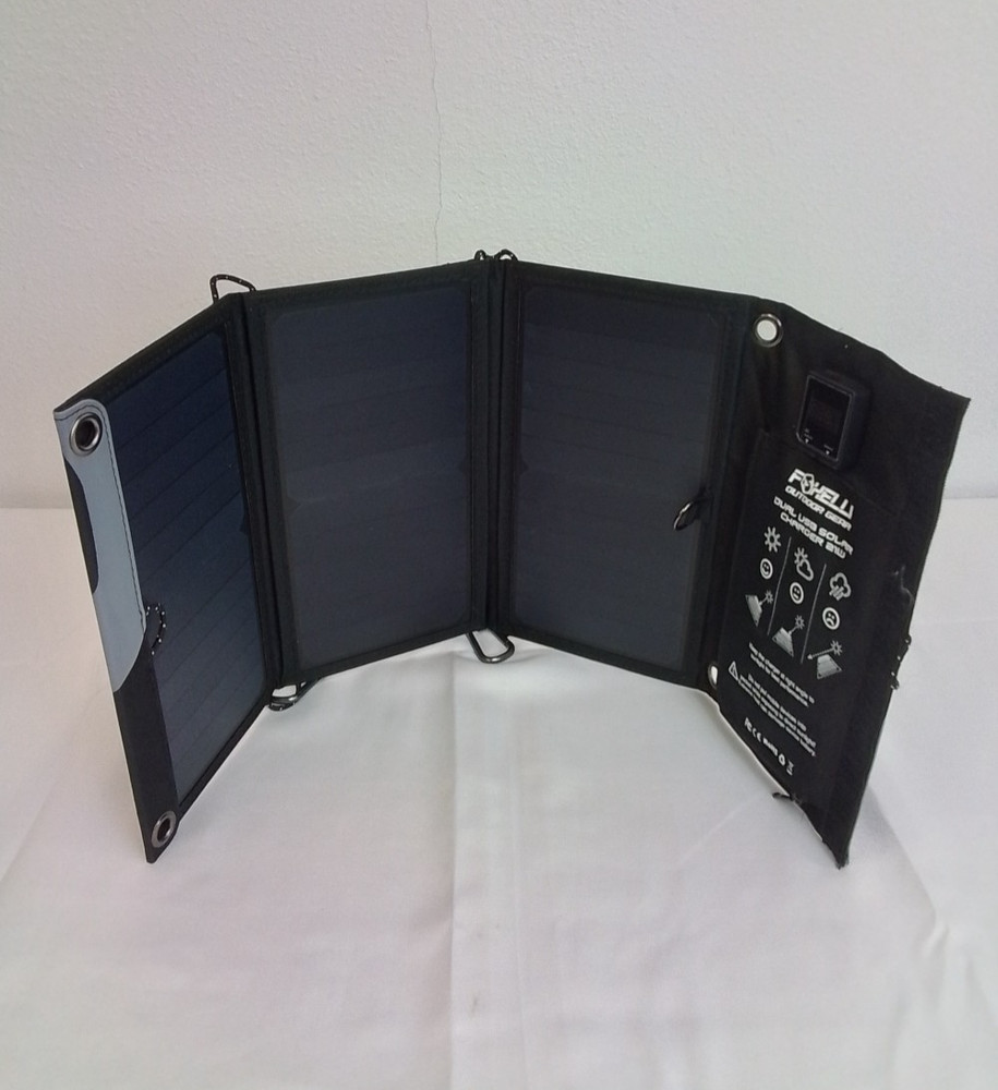 Foxelli USB Folding Solar Panel Tested Working Outdoor/Camping #J4386