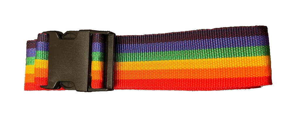 Rainbow Colored Luggage Strap 2" Wide Expandable Adjustable