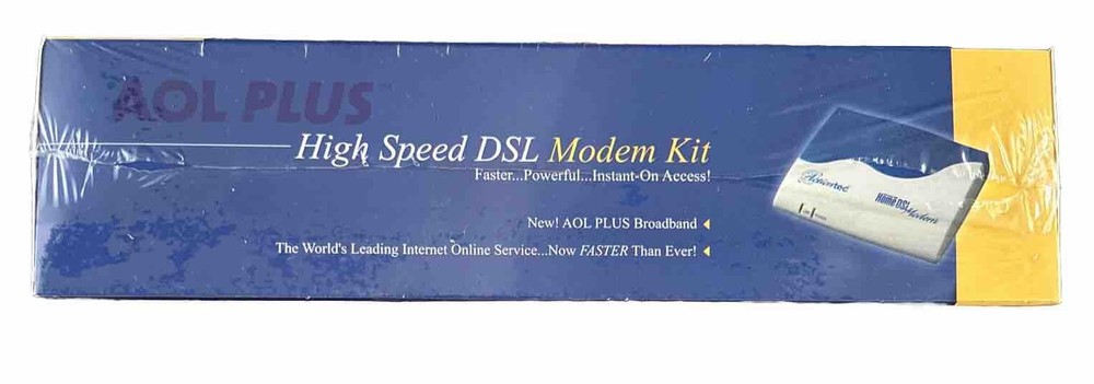 AOL Plus High Speed DSL Modem Kit Vtg Tech Computer History Man Cave Internet