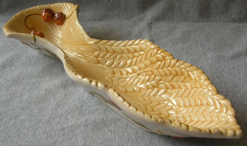 Amscan Home "Wheat" Ceramic Olive Dish  NIB