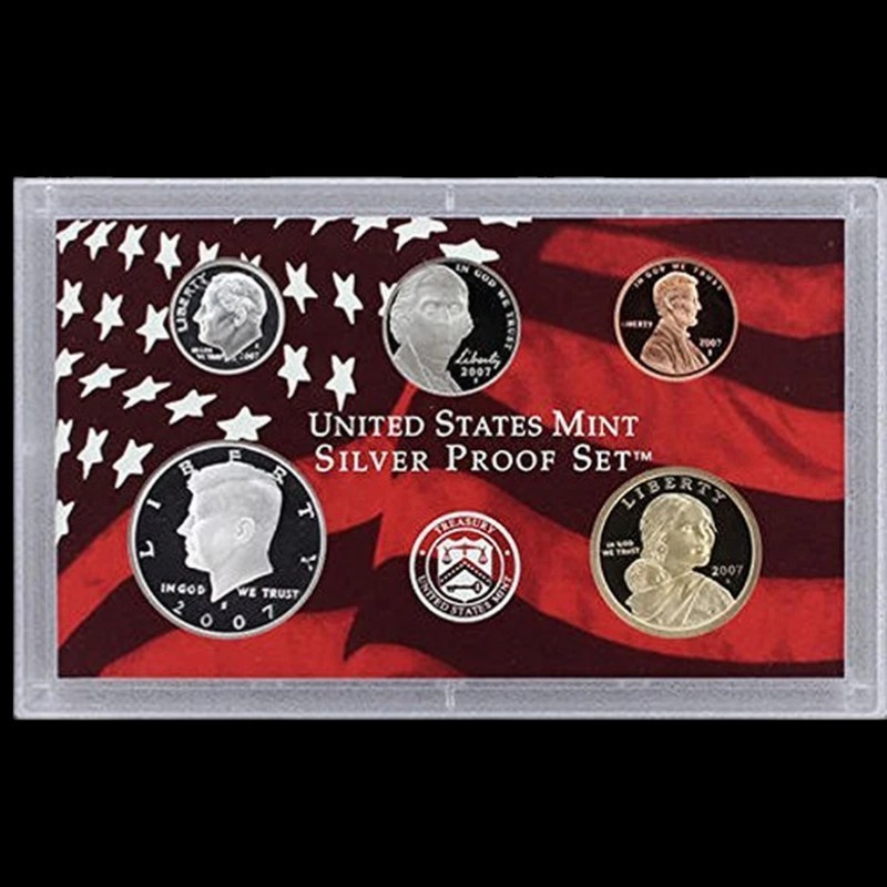 2007-S Partial US Mint SILVER PROOF SET - Dollar, Half, Dime. Nickel, Cent! L563
