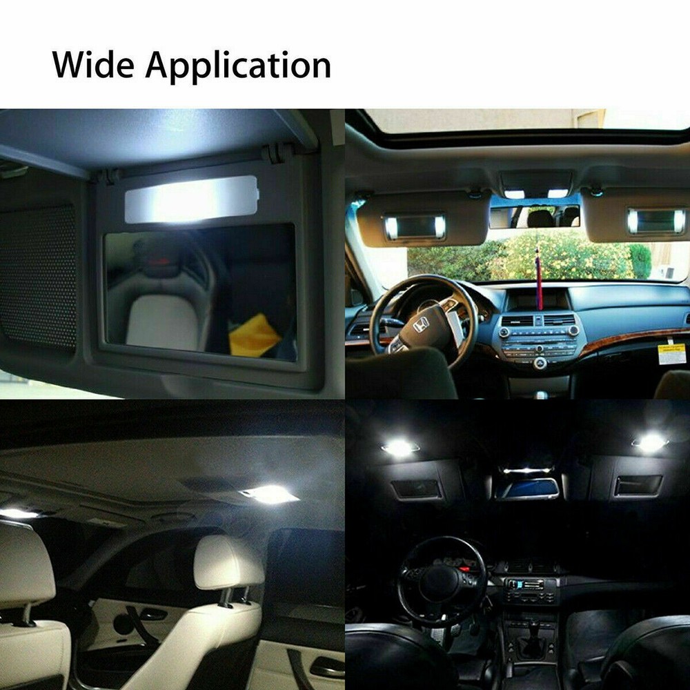 28Pcs White Car Interior LED Light Accessories For Dome Map License Plate Bulbs