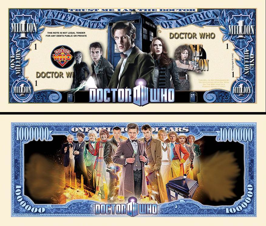 OUR DOCTOR WHO DOLLAR BILL (WITH PROTECTIVE SLEEVE)