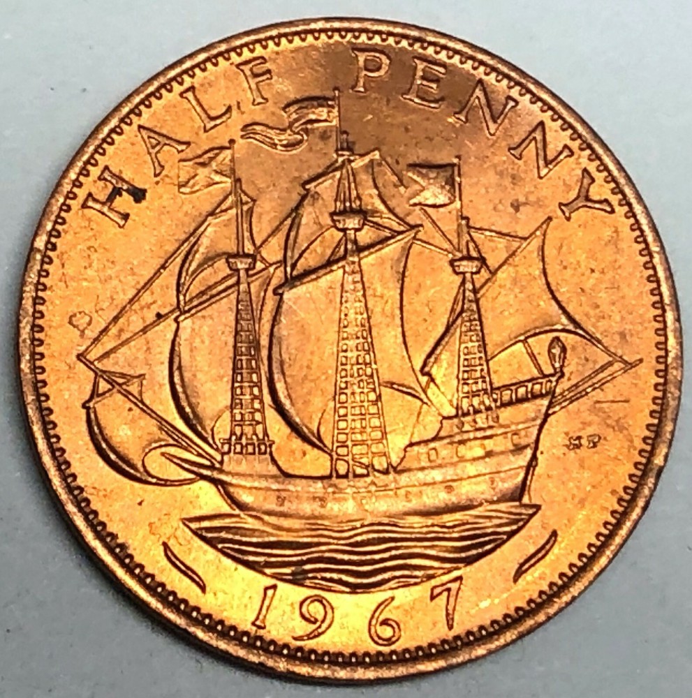 # C9285   GREAT BRITAIN     COIN,     HALF  PENNY    1967