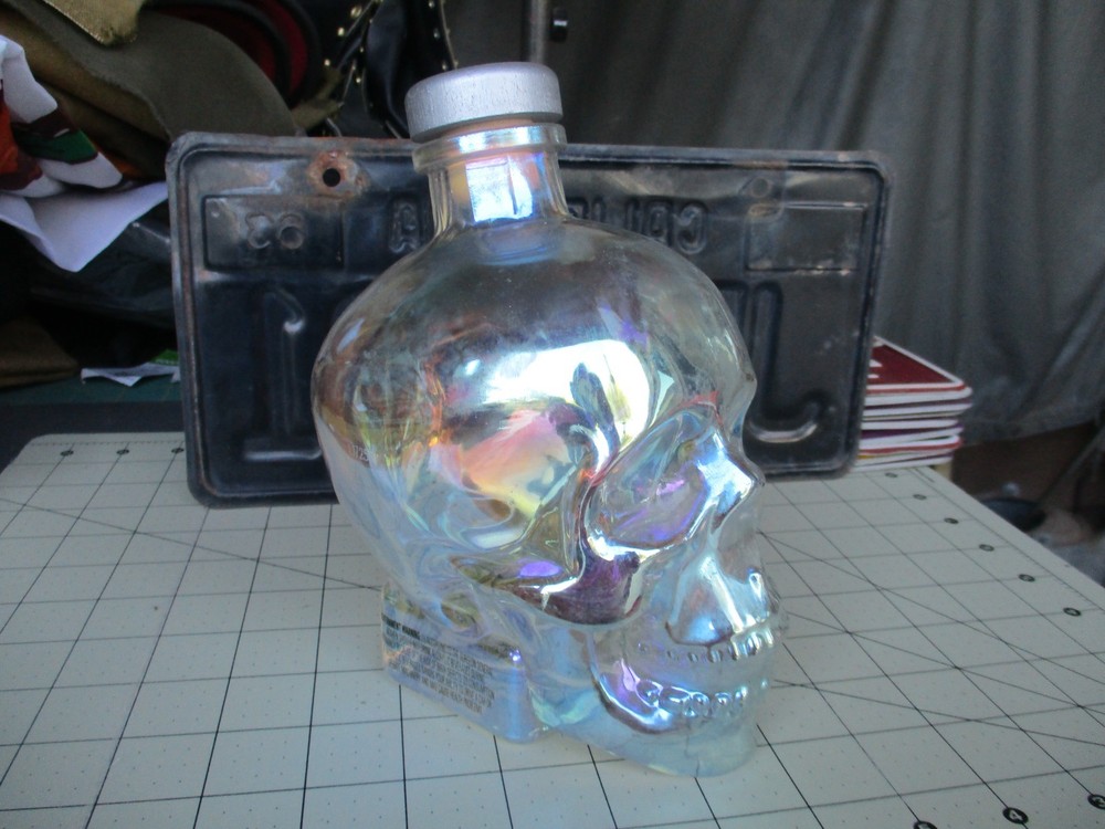 CRYSTAL HEAD AURORA, Glass Skull Vodka Bottle – Empty