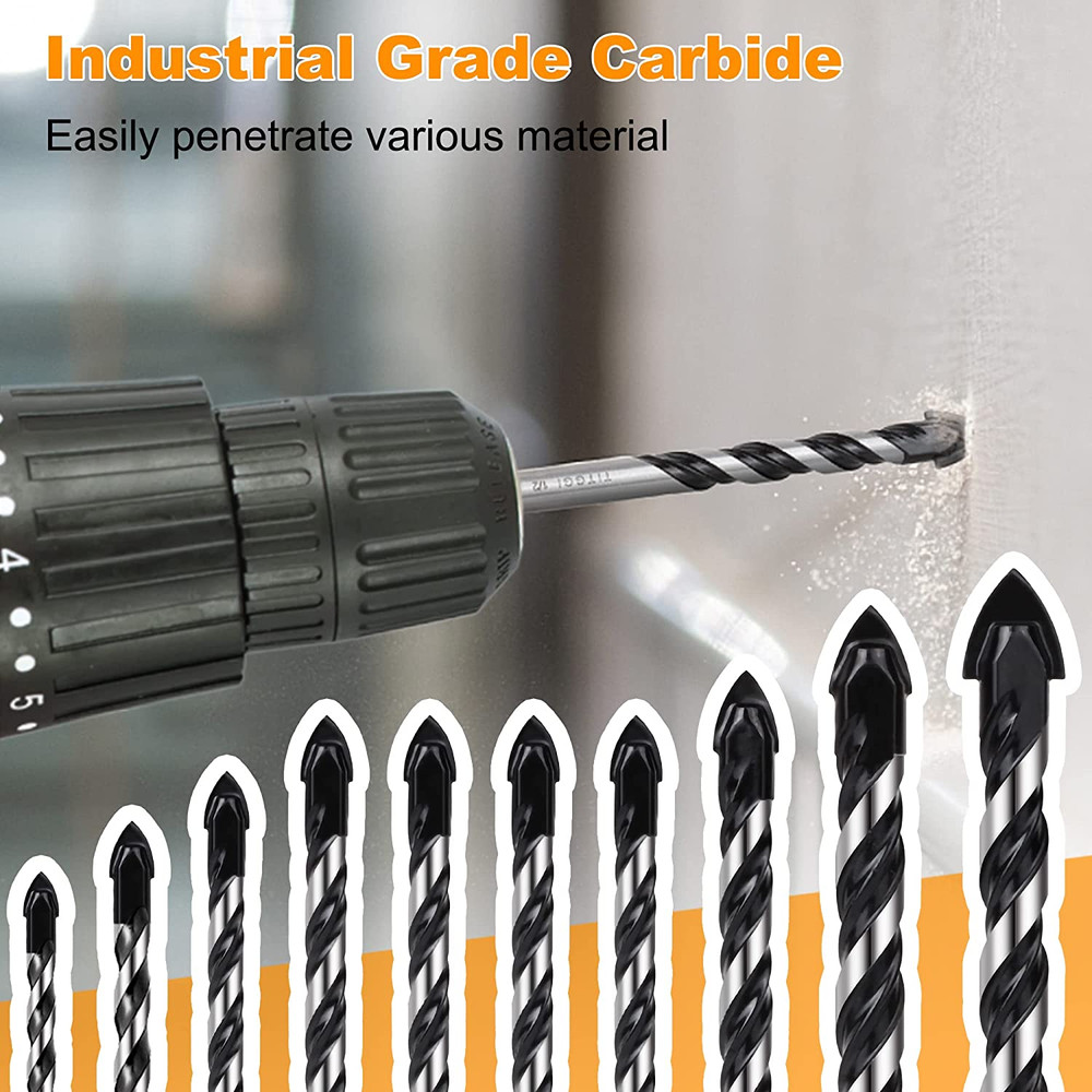 10-PCS Masonry Drill Bit Set & Concrete Drill Bit Set, Professional Drill Bit Se