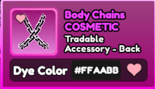 World Zero WZ - COSMETICS - #FFAABB (LOVE) - BACK