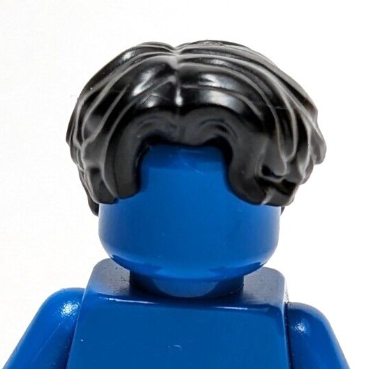 Lego - Minifigure Hair - Black, Middle Part, Wavy, Bangs