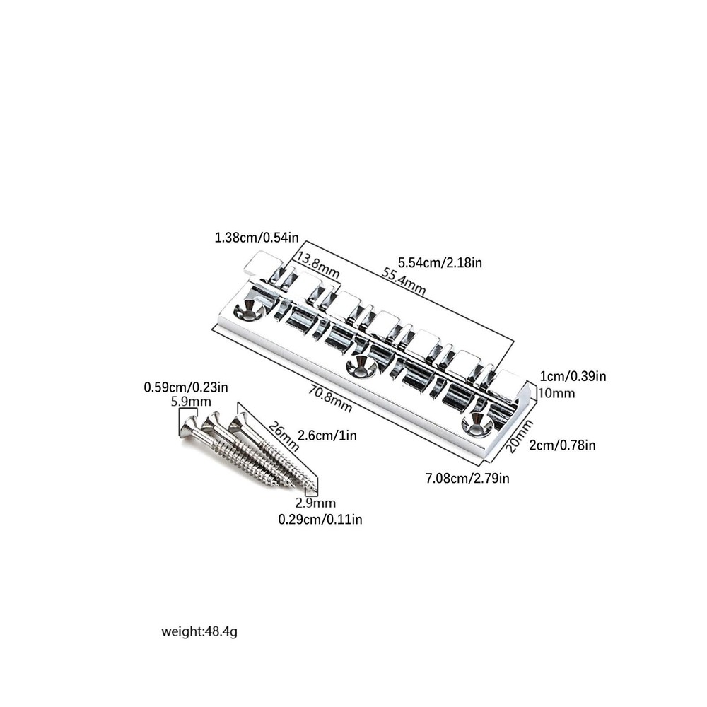 12-Strings Anchor Type Metal Electric Guitar Bridge Fixed Harp Bridge String