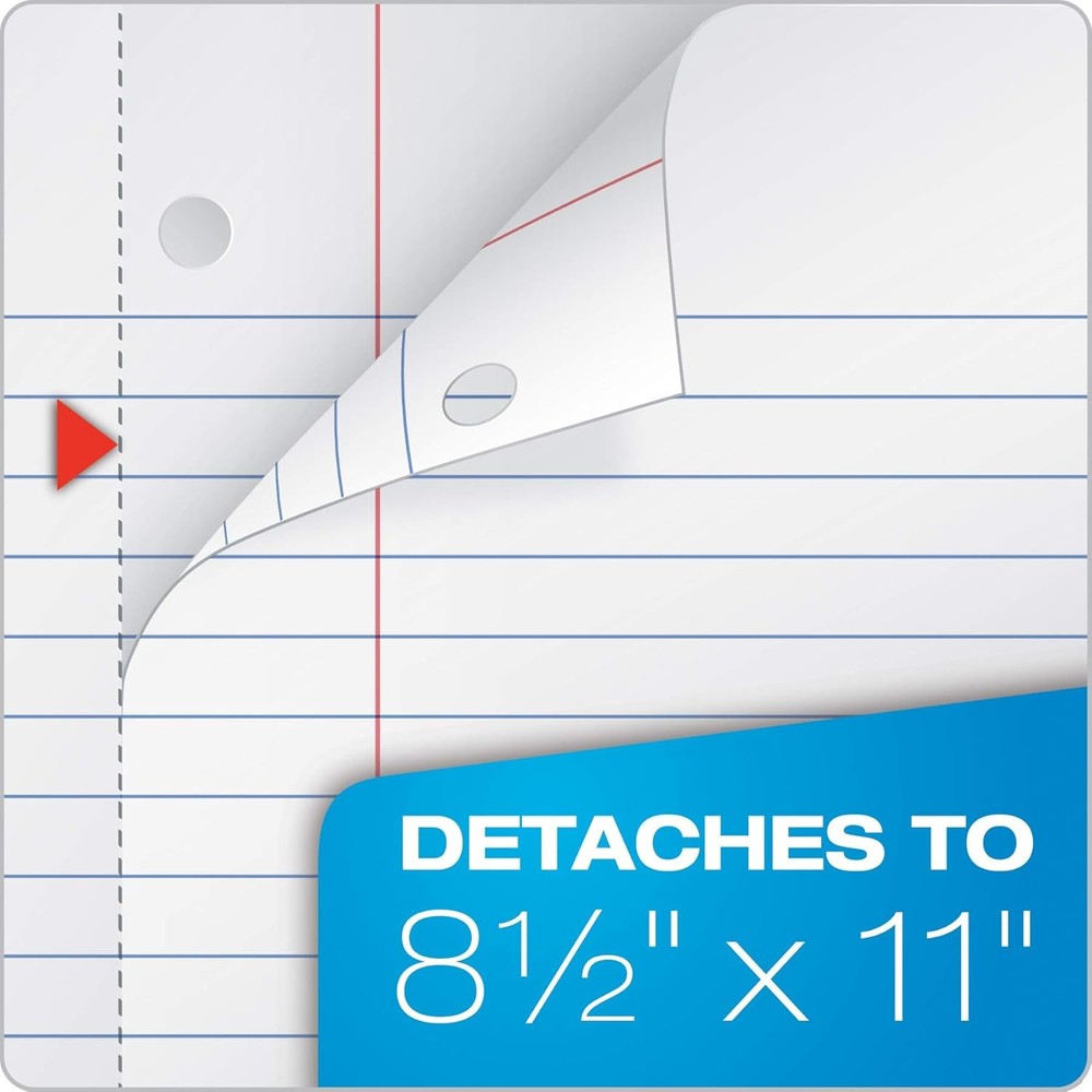 Spiral Notebook 3 Pack Wide Rule Journal Plastic Covers 8.5 x 11 100 Sheets Red