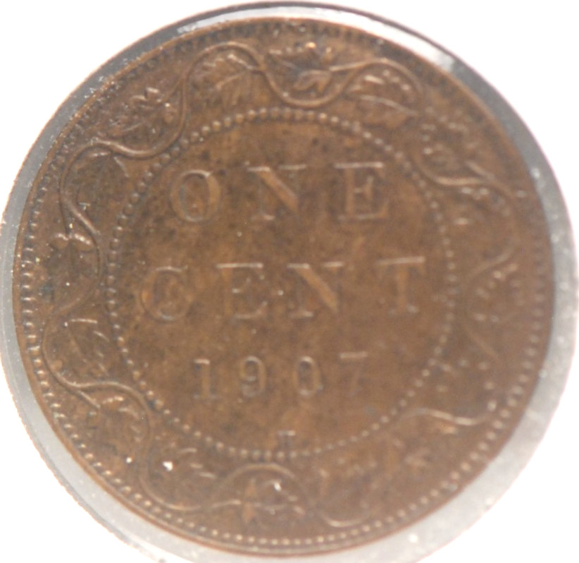 Canada, 1907-H Large Cent, KM8, A/EF, NR, 12-26