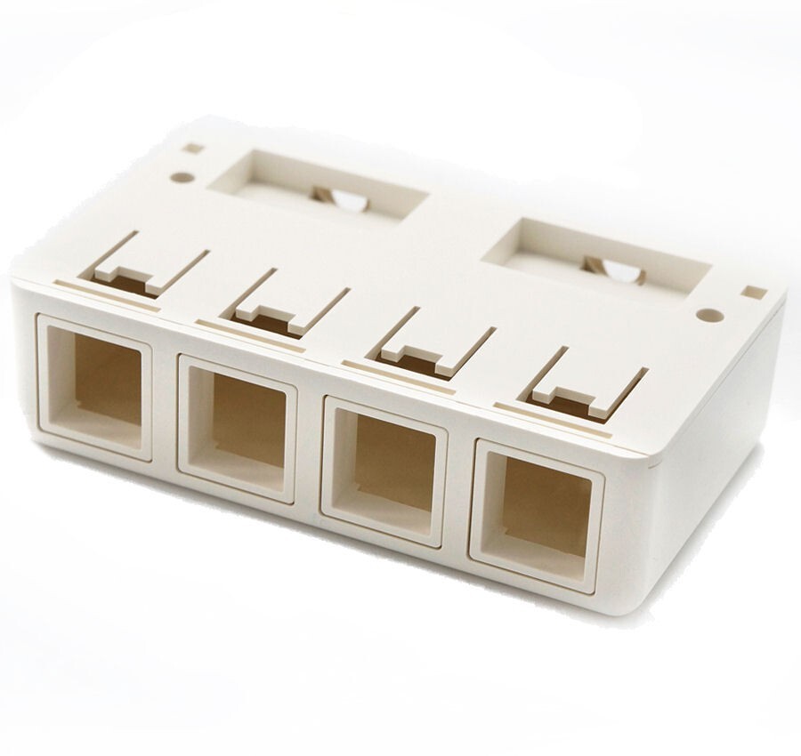 3 Lot 4 Port RJ45 Network Blank Surface Wall Mount Box For Keystone Jack Insert