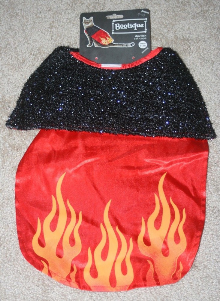 NEW Devilish Cat Cape - One Size - Red Fire - Adjustable Neck - Bootique
