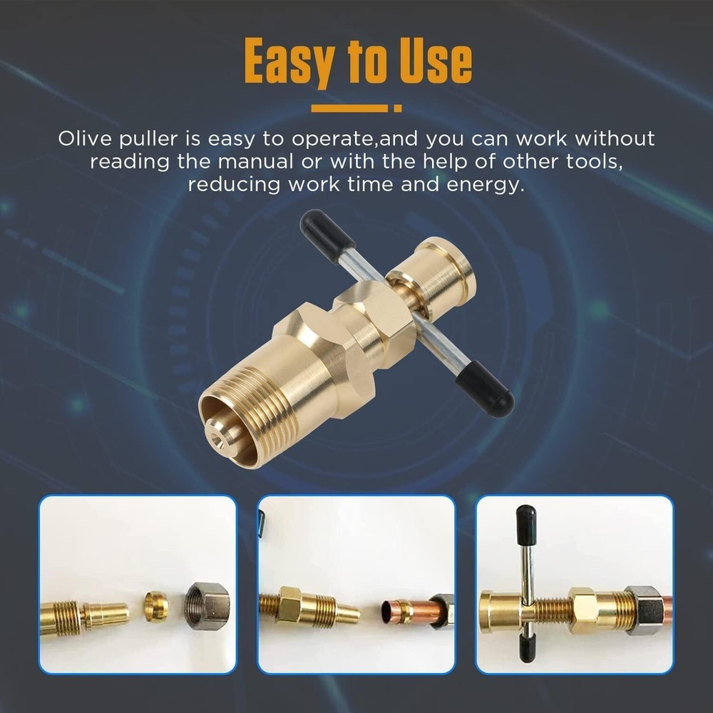 Olive Puller Brass Pipe Olive Tool Fitting Thread Remover 1/2" & 3/4" Ferrule