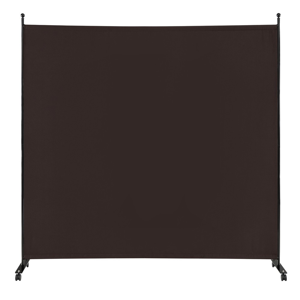 6' Single Panel Room Divider w/ Wheels Rolling Fabric Partition Privacy Screen