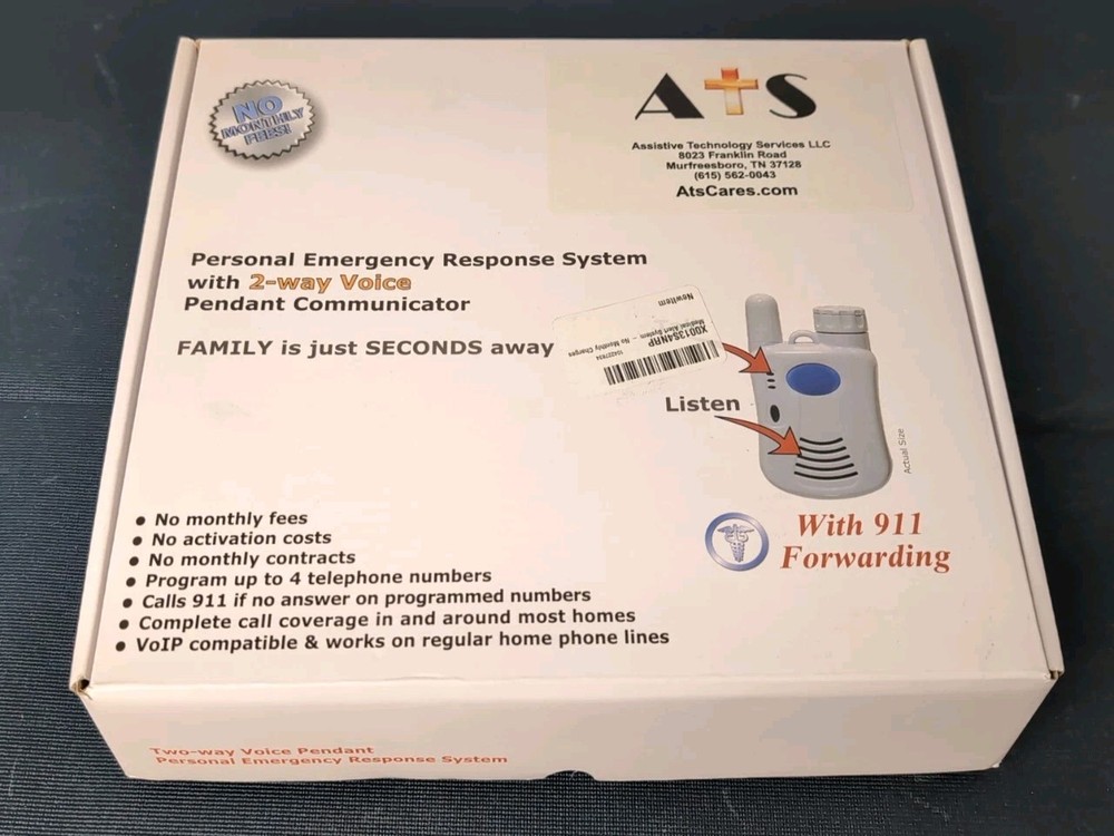 ATS Alert System Personal Emergency Response COMPLETE in Box 2-Way Voice Comm