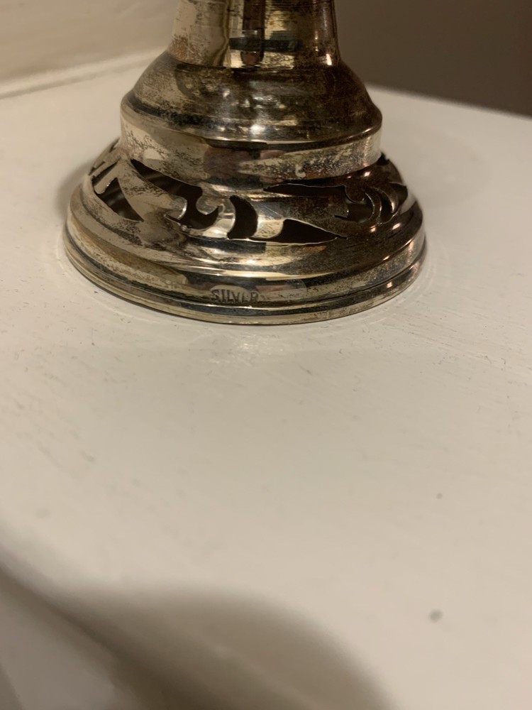 Silver Stamped 2” Candlestick Holder