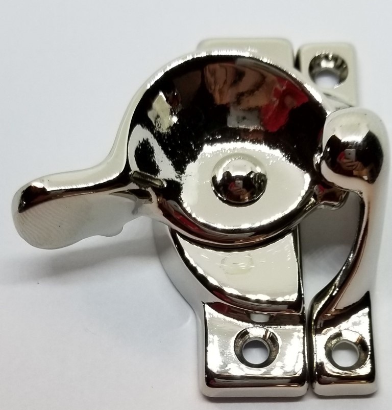 Decorative Solid Polished Nickel Heavy Spring Loaded Window Sash Lock Square new
