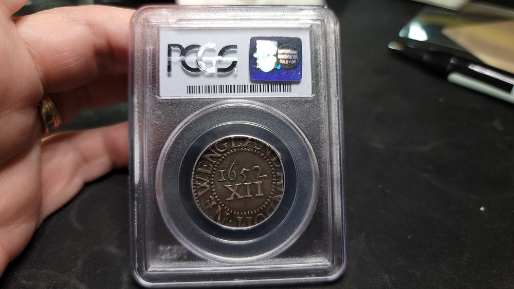 1652 Pine Tree Shilling Large Planchet PCGS AU 53