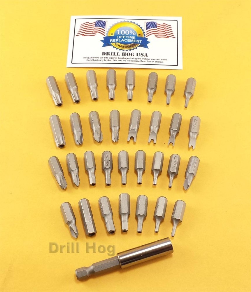 Security Bit Set Tamper Proof Screws Torq Torx Hex Star Tri Wing Screwdriver