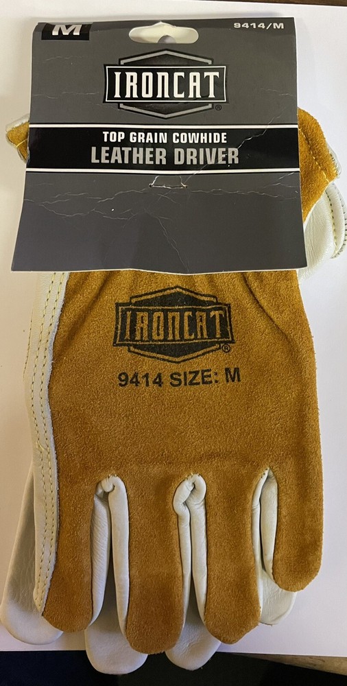 West Chester IRONCAT 9414 Premium Grain/Split Cowhide Leather Driver Work Gloves