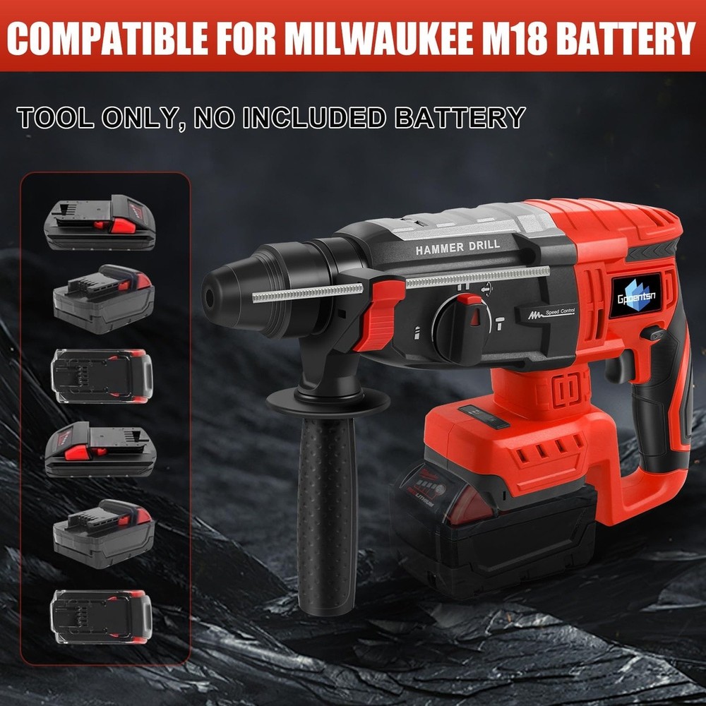 Cordless Rotary Hammer Drill for Milwaukee M18 Tool
