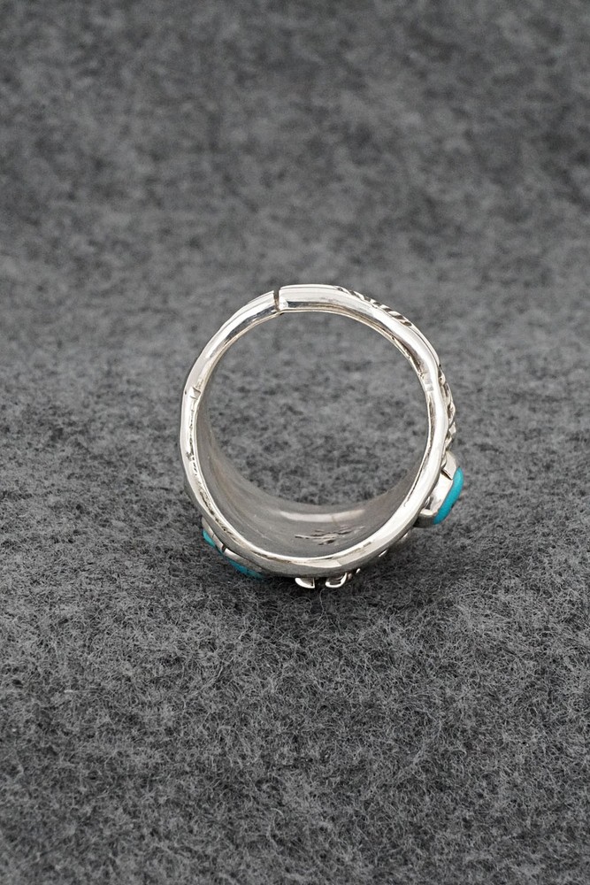 Turquoise & Sterling Silver Ring - Melvin Jones - Size 11.5