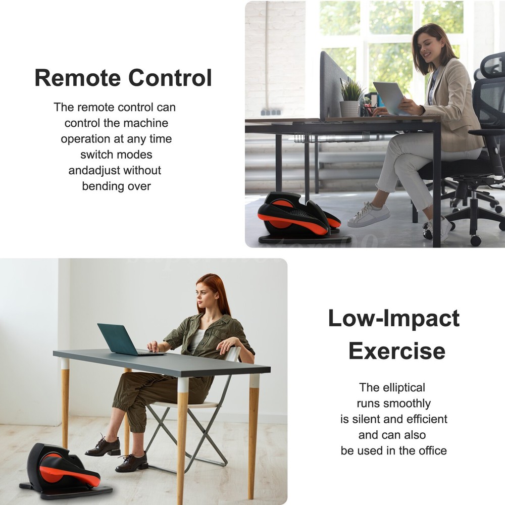 Under Desk Elliptical Trainer Machine Mini Compact Elliptical Machine Non-Slip