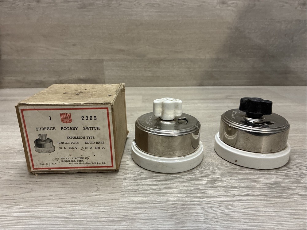 (2) Bryant Surface Rotary Switch 30A & 40A Single Pulls (See Desc)