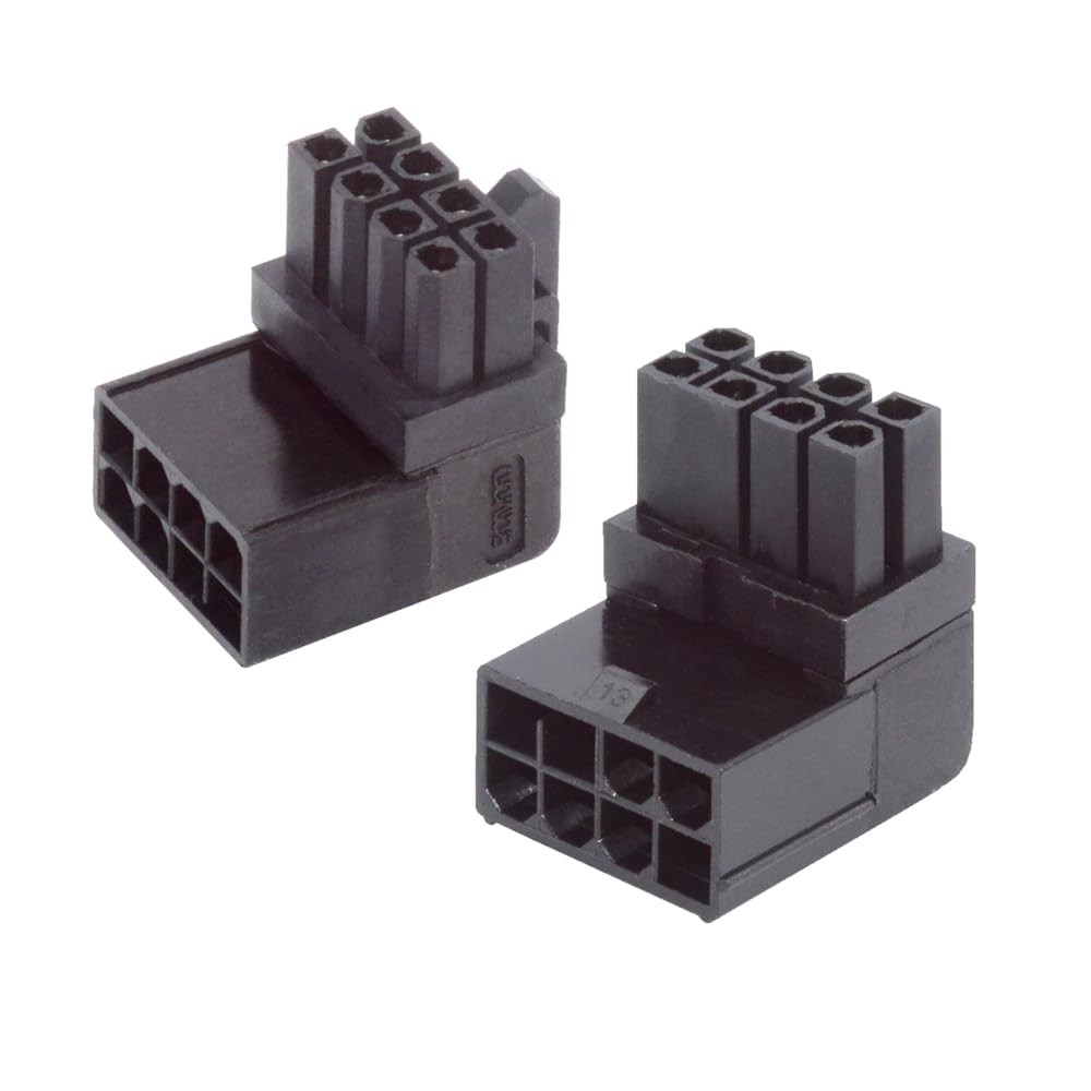 2PCS ATX 8 Pin 90 Degree Angled GPU Power Adapter