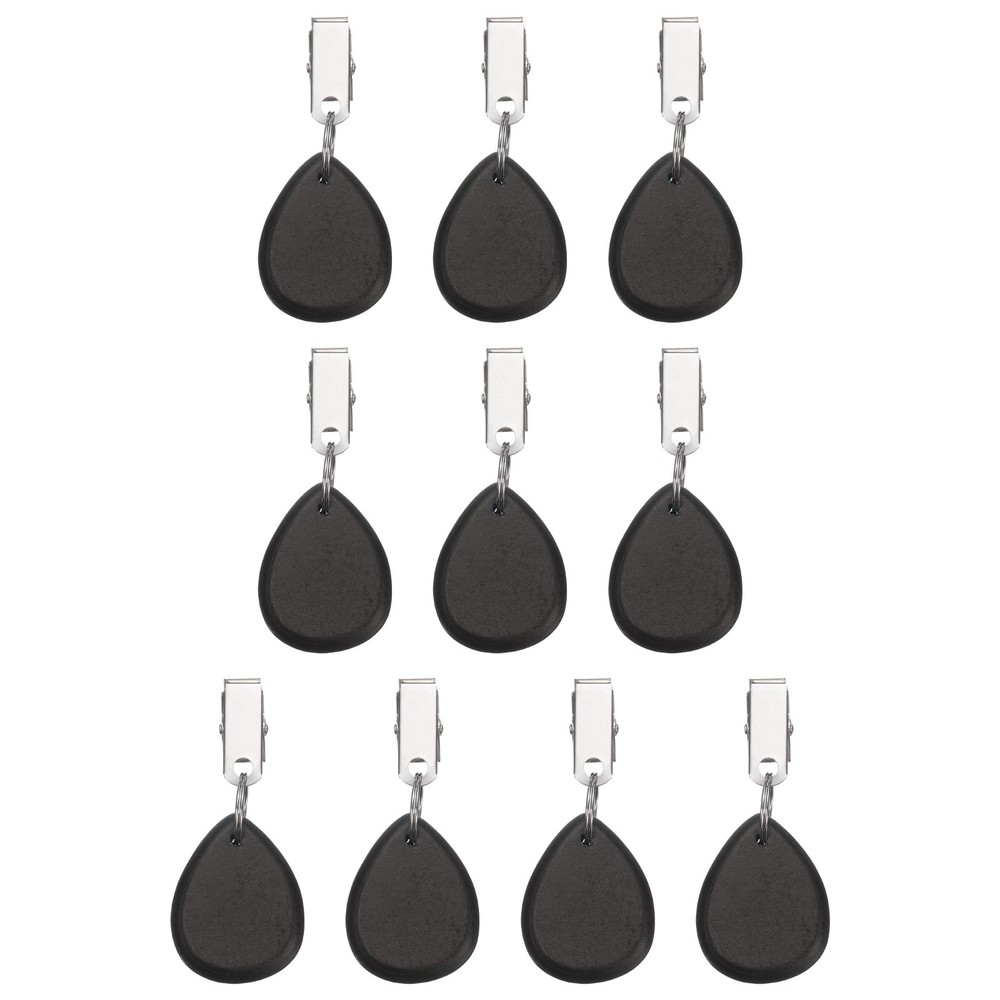 10Pcs Tablecloth Weights, Teardrop Shape Tablecloth Pendant 4.5x3.5cm, Black