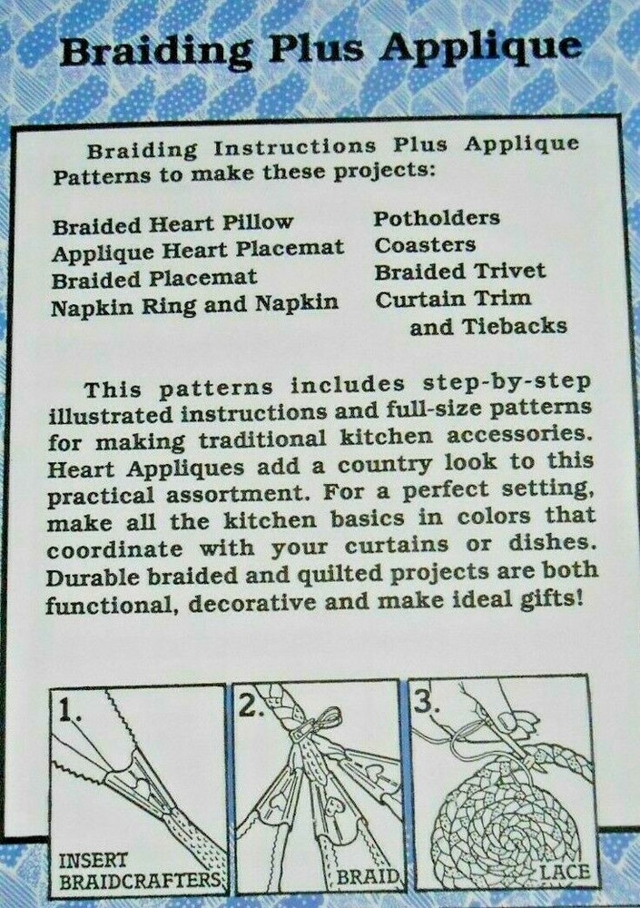 Kitchen Accessories Braiding Plus Applique Pattern Shirley Botsford BraidCraft