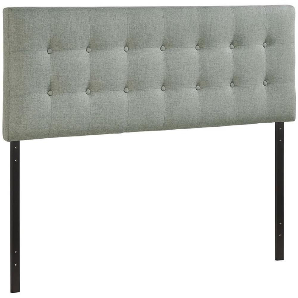 Upholstered Queen Panel Headboard in Gray