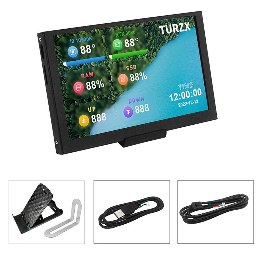 Black 5" USB Computer Secondary Screen CPU GPU RAM HDD PC Data Monitor Panel aa