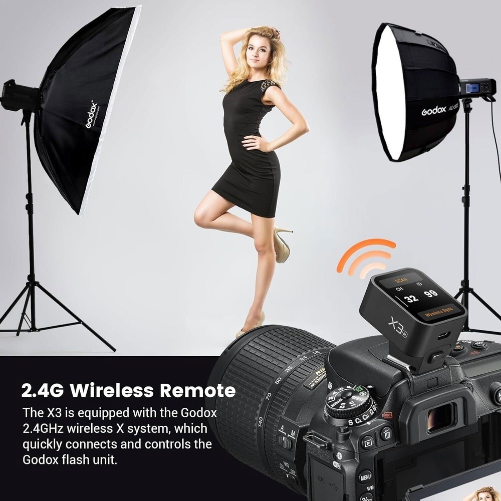 Godox X3S TTL Wireless Flash Trigger 2.4G Wireless Touchscreen Flash Transmitter